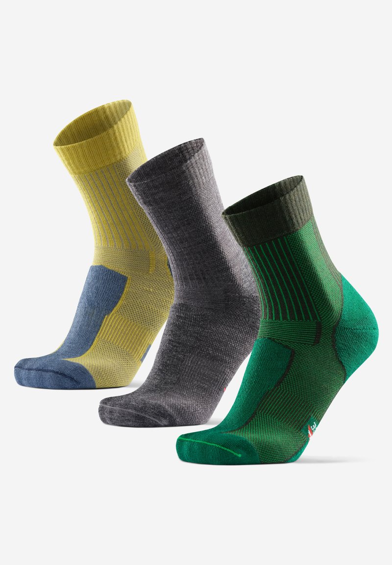 DANISH ENDURANCE Hardloopsokken met Precisiefit, Lichtgewicht en Ademend, Kwart Sportsokken, Unisex, 5 Paar, Veelkleurig (2xZwart/Grijs, 2xWit, 2xTurquoise), 43-47