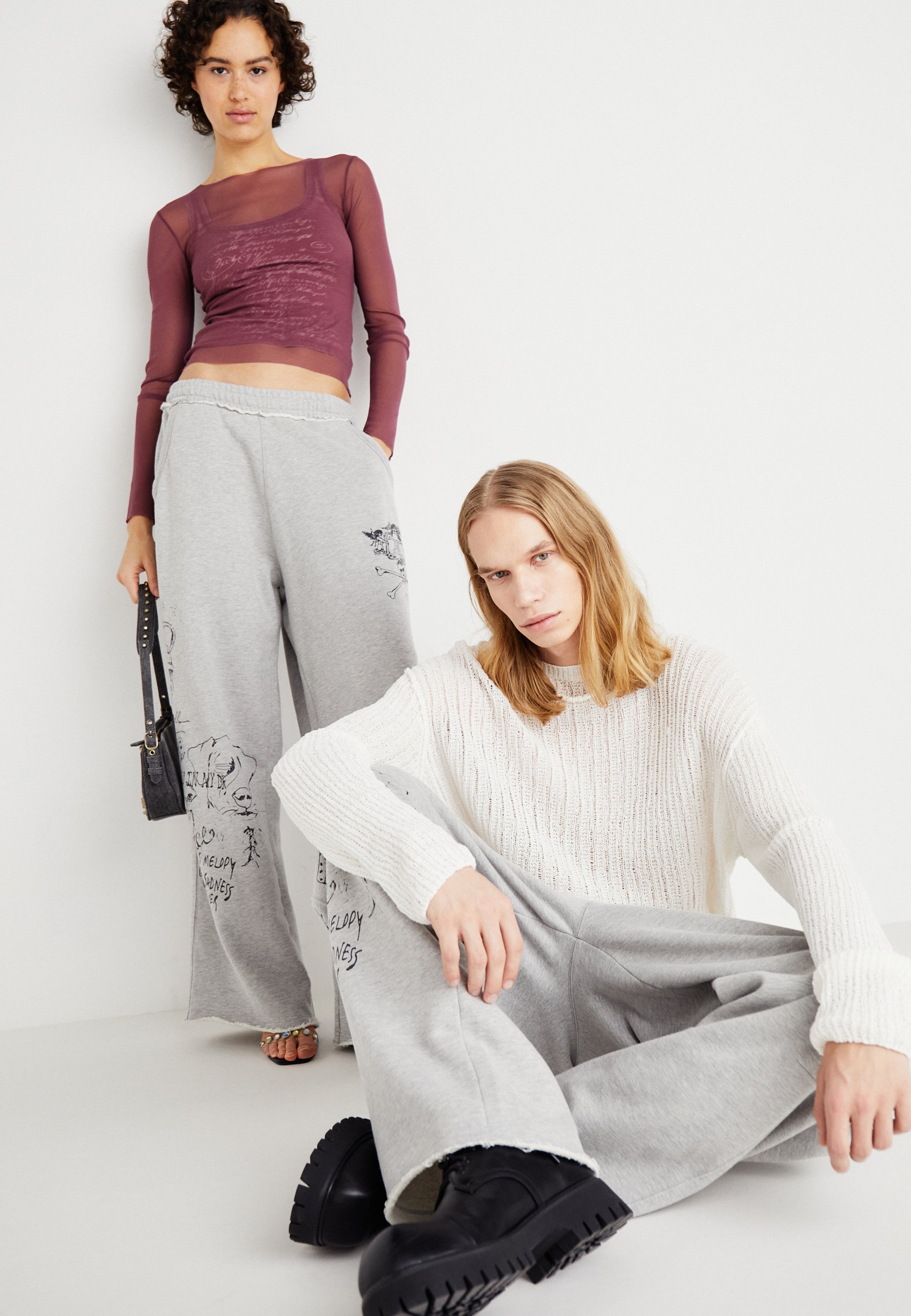 Jaded London SCRIBBLE MONSTER UNISEX - Tracksuit bottoms