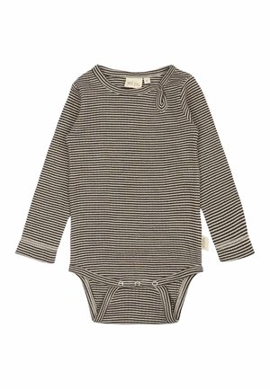 DANTE L/S MERINO  STRIPED - Body - coffee bean dark off white