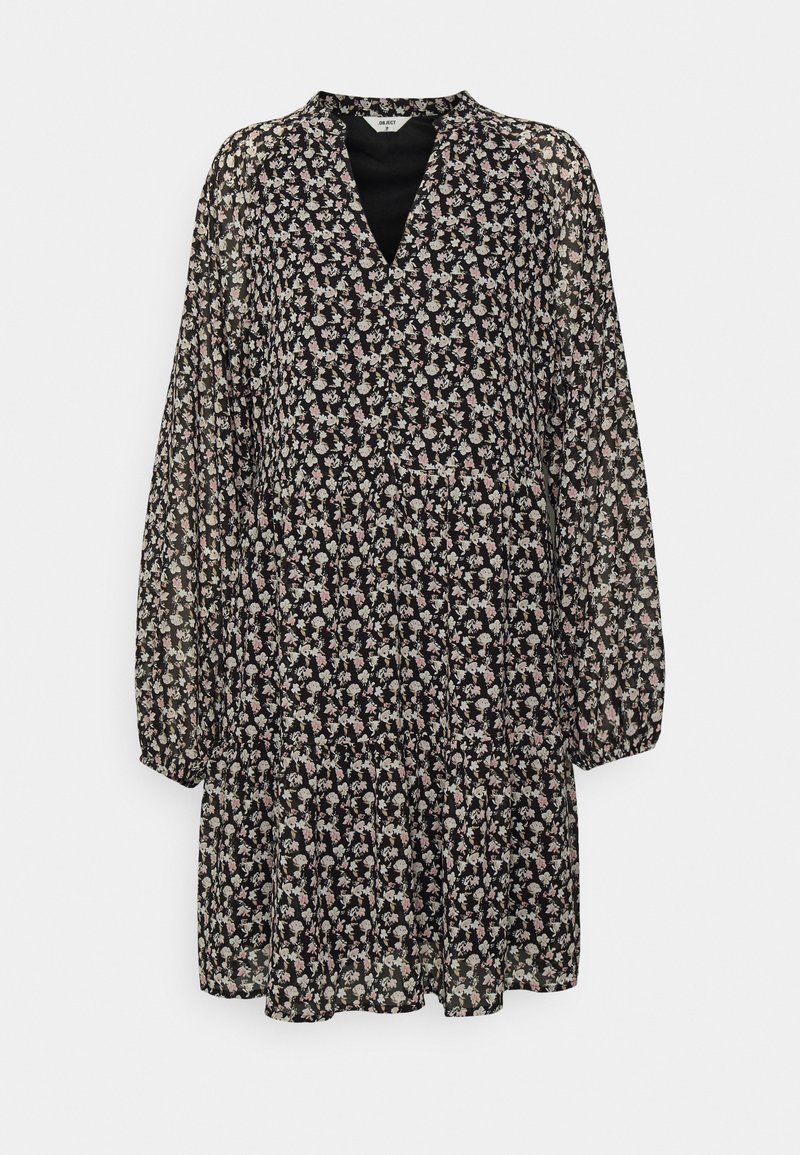 Object Tall OBJMILA GIA DRESS - Φόρεμα ημέρας - black/brandied apricot