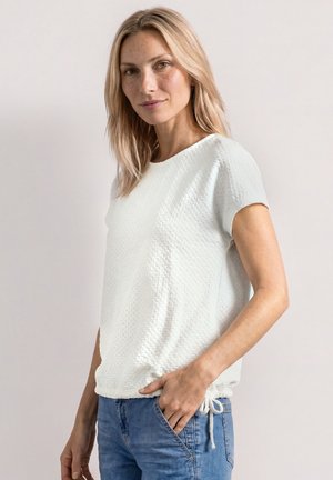 Street One, T-SHIRT AUS SPITZE MIT RUNDHALS - T-shirt imprimé - off white