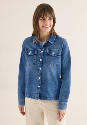 OVERSHIRT MIT KNOPFLEISTE - Veste en jean - blau