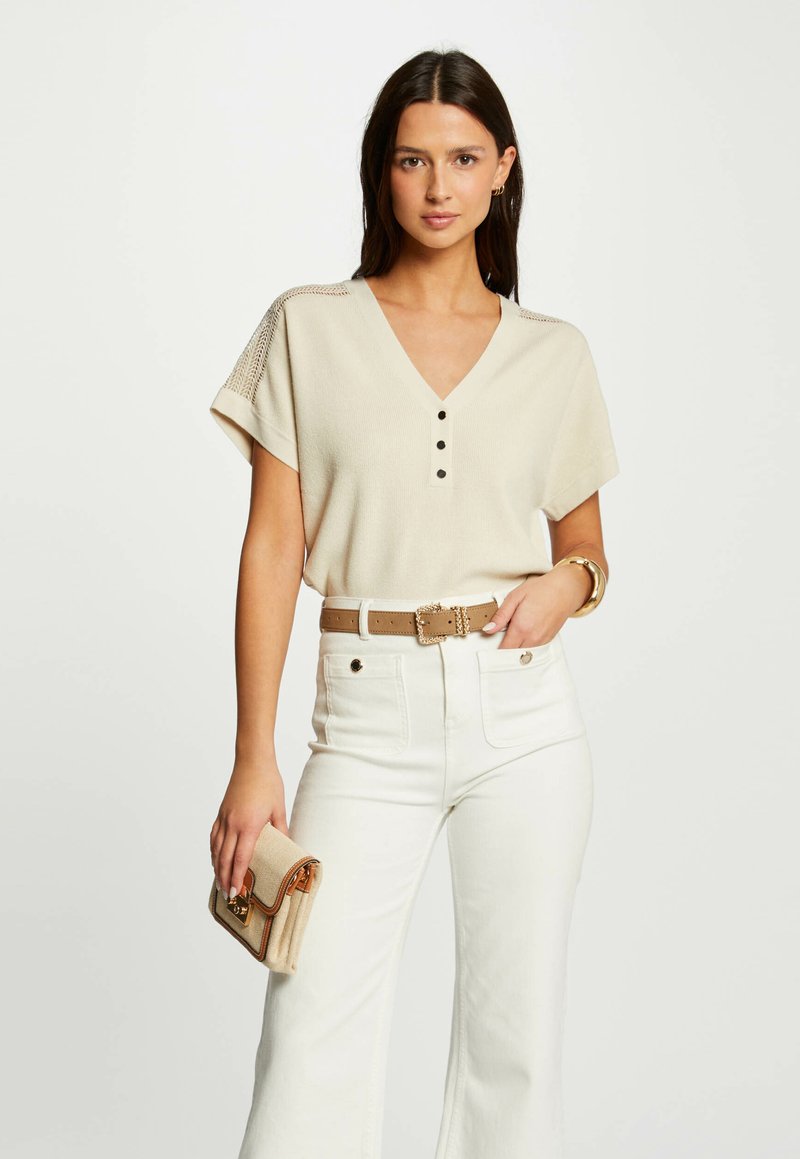 Morgan SHORT SLEEVES - T-shirt basic - beige clair