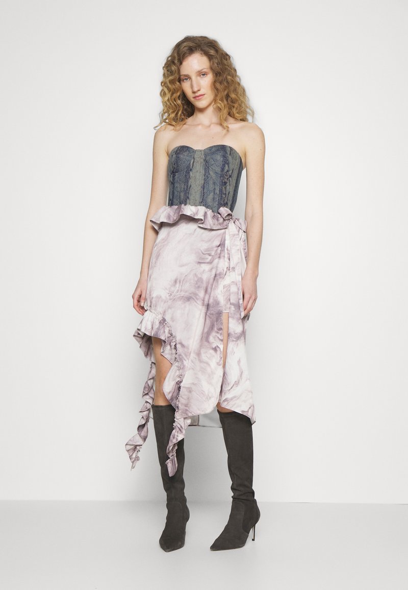 ROKH MIDI SKIRT RUFFLES - A-Linien-Rock - purple