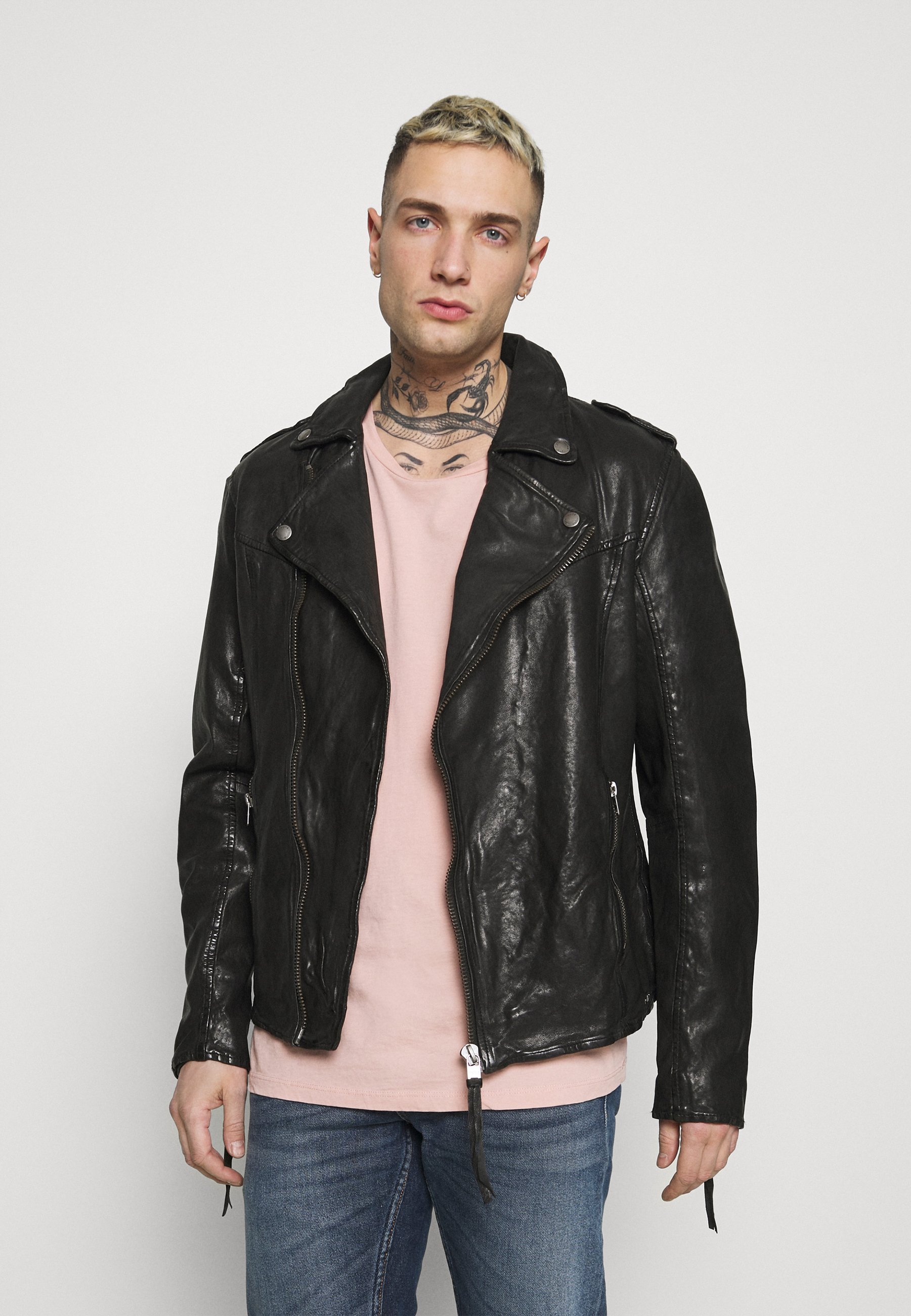 Tigha FABRICE - Leren jas - black/Zwart - Zalando.nl
