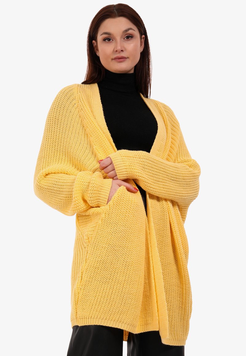 Damen Strickjacken | YC Fashion & Style BASICFORM VERSCHLUSSLOS PLUS Strickjacke gelb - AX88706 Damen Strickjacken | YC Fashion & Style BASICFORM VERSCHLUSSLOS PLUS Strickjacke gelb - AX88706