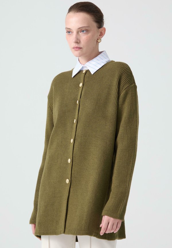 BUTTONED - Strickjacke - khaki