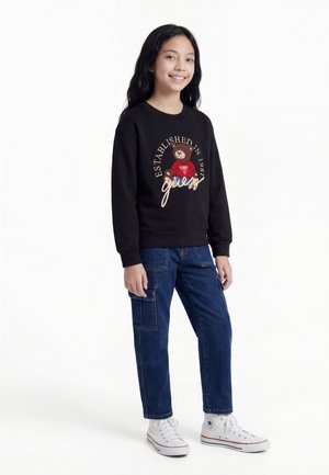 Guess JUNIOR OVERSIZE ACTIVE UNISEX - Sweatshirt - jet black