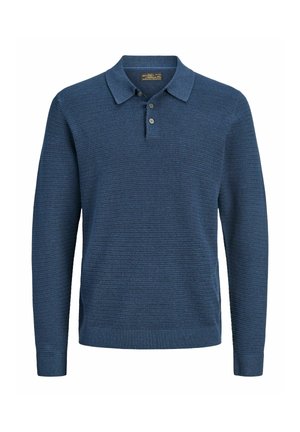 Jack & Jones PREMIUM, KNITTED PULLOVER PLAIN KNITTED PULLOVER - T-shirt à manches longues - insignia blue