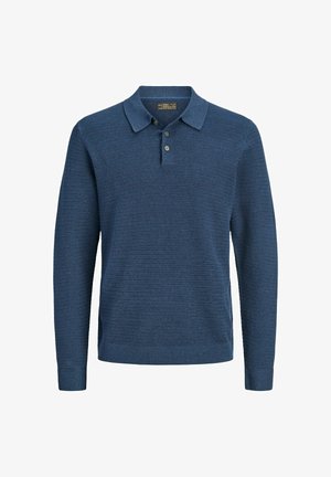 Jack & Jones PREMIUM, KNITTED PULLOVER PLAIN KNITTED PULLOVER - Maglietta a manica lunga - insignia blue