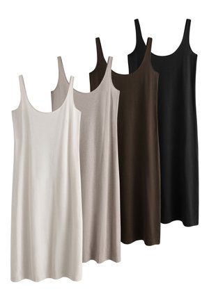 THE SET, REGULAR FIT - 4 PACK ESSENTIALS SCOOPED MAXI DRESSES . - Maxikleid - black chocolate brown taupe brown neutral