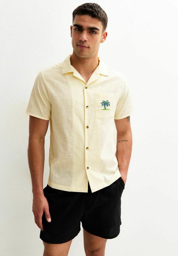 REGULAR PALM TREE EMBROIDERED REVERE COLLAR - Hemd