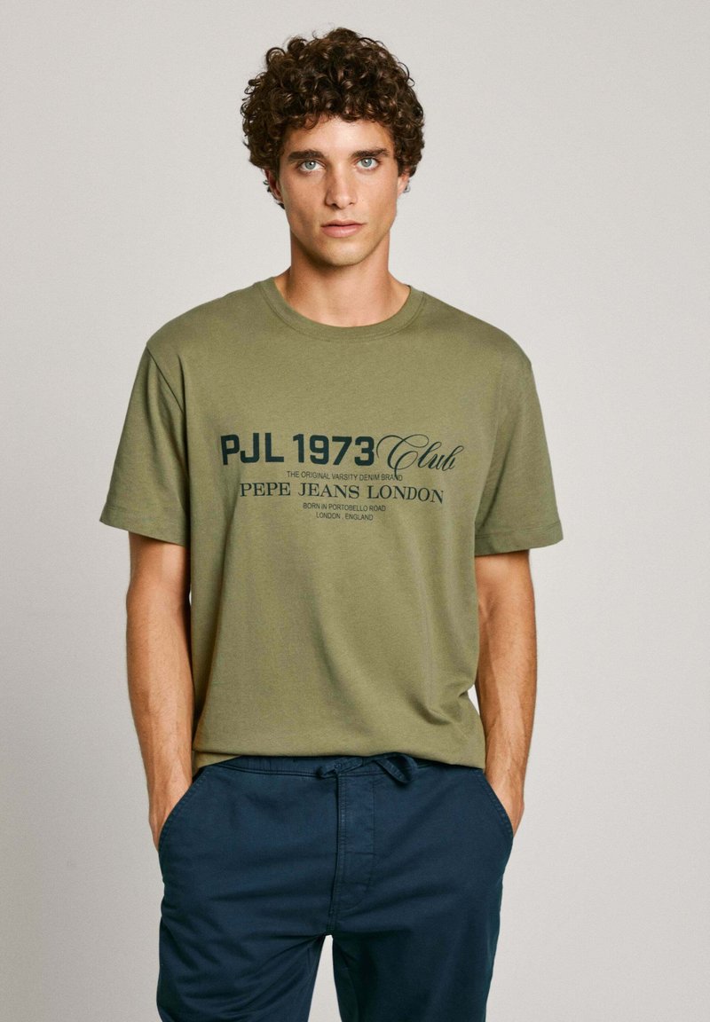 Pepe Jeans MALCOM TEE - Tričko s potlačou - military green