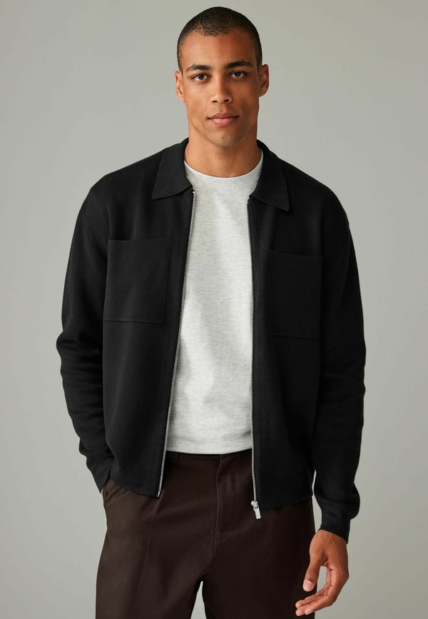 ZIP THROUGH-REGULAR FIT - Strickjacke