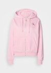 MONOLOGO HOOD - Cipzáras pulóver - pink nectar