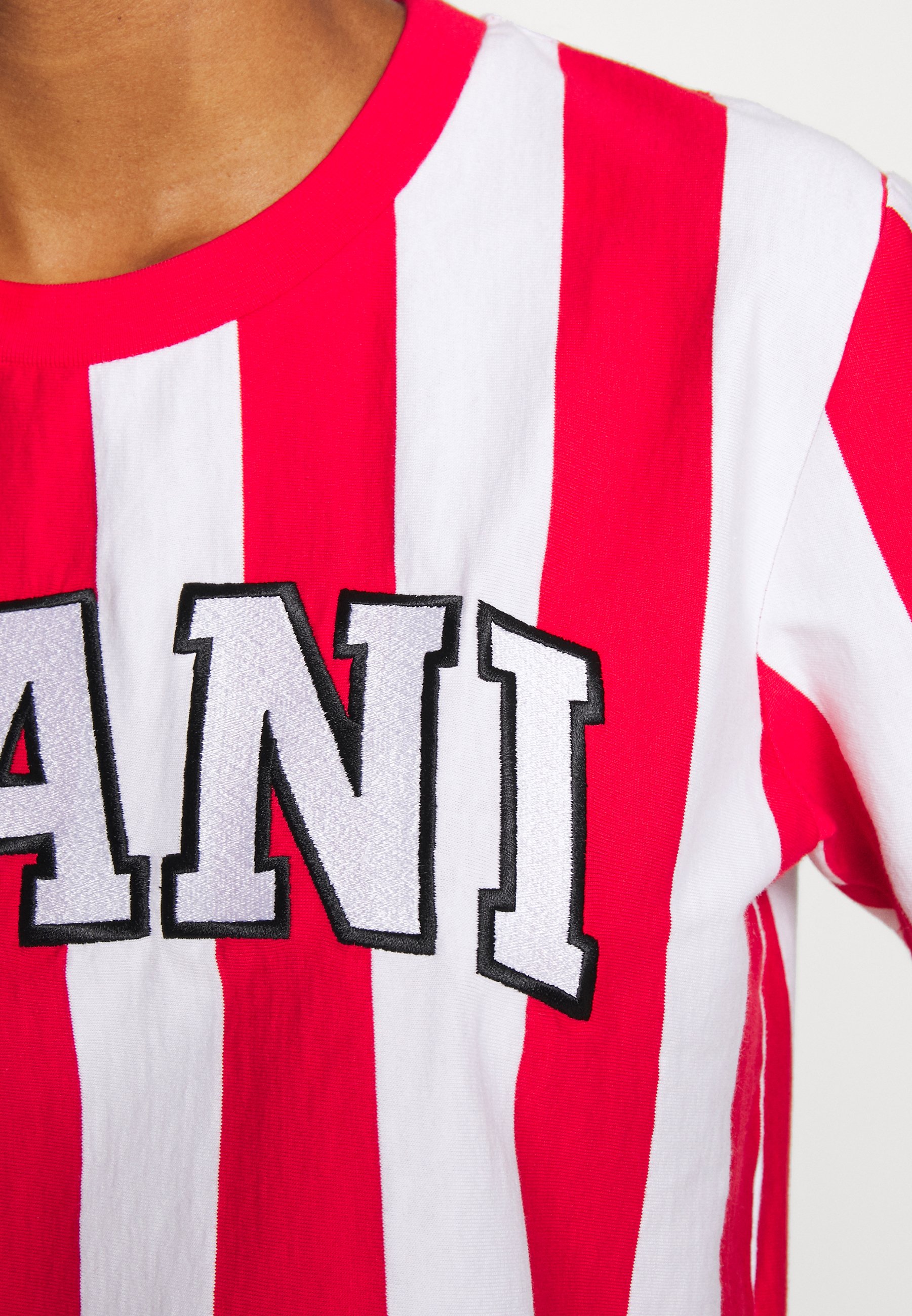 Karl Kani COLLEGE STRIPE TEE T shirts med print white Karl Kani COLLEGE STRIPE TEE - T-shirts med print - white/red