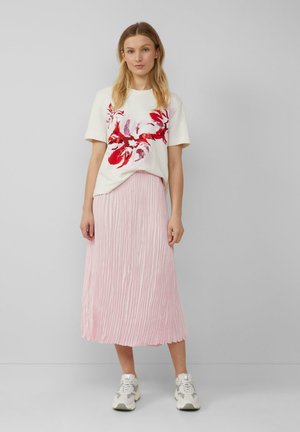 FLIESSENDER MIDI MIT ELASTIKBUND - Pleated skirt - zartrosa