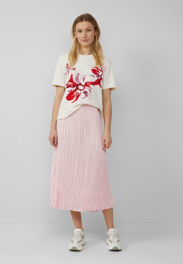 FLIESSENDER MIDI MIT ELASTIKBUND - Faltenrock - zartrosa