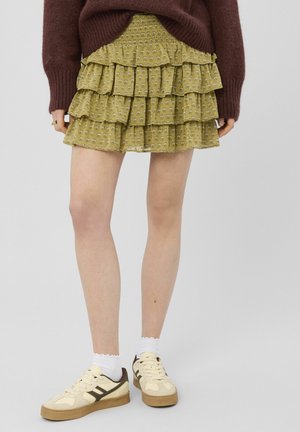 À VOLANTS - Minijupe - vert clair