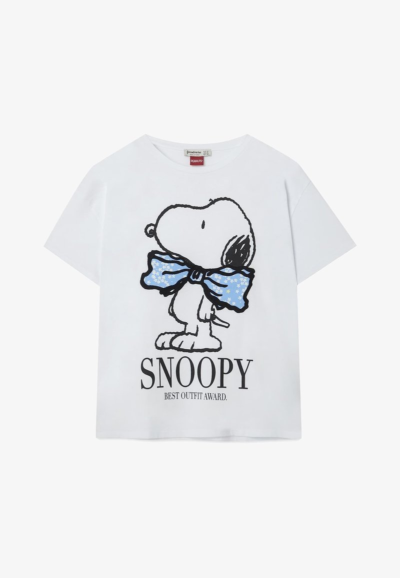Stradivarius Mit Snoopy Logo T Shirt Print White Weiss Zalando At