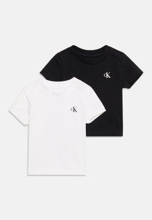Calvin Klein Jeans, SMALL MONOGRAM 2 PACK UNISEX - Osnovna majica kratkih rukava - black/white
