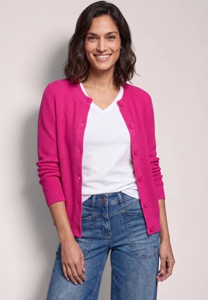 Cecil, CARDIGAN WITH A ROUND NECK AND BUTTON PLACKET - Gilet - pink flash melange