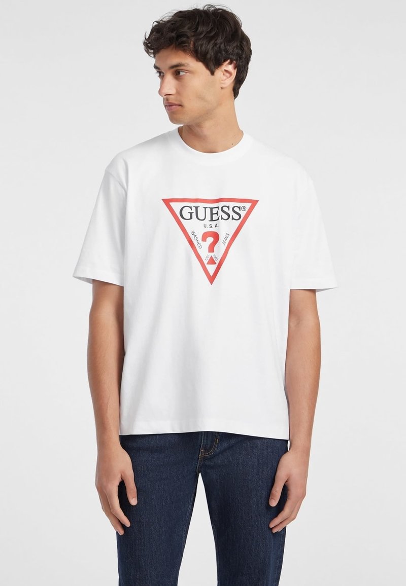 Guess Jeans ICONIC  - T-shirt con stampa - weiß