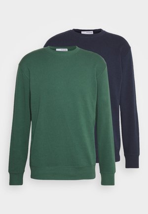 CALEB CREW NECK 2 PACK - Felpa - navy/trekking green