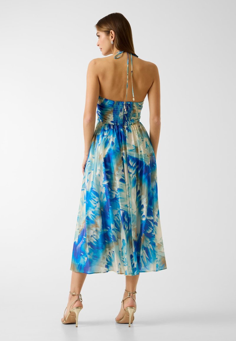 polka dot chiffon midi dress Ever-Pretty Polka Dots Pleated Chiffon Halter Midi Summer Formal Wedding Guest Dress Casual Dress