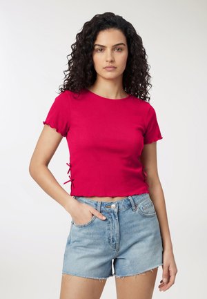 CON FIOCCHI SUI FIANCHI - T-shirt basic - rosso scuro