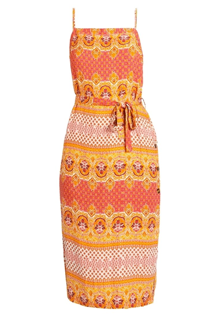 open lace back dress Pomelia Tiered Mini Dress • Coral L / Coral