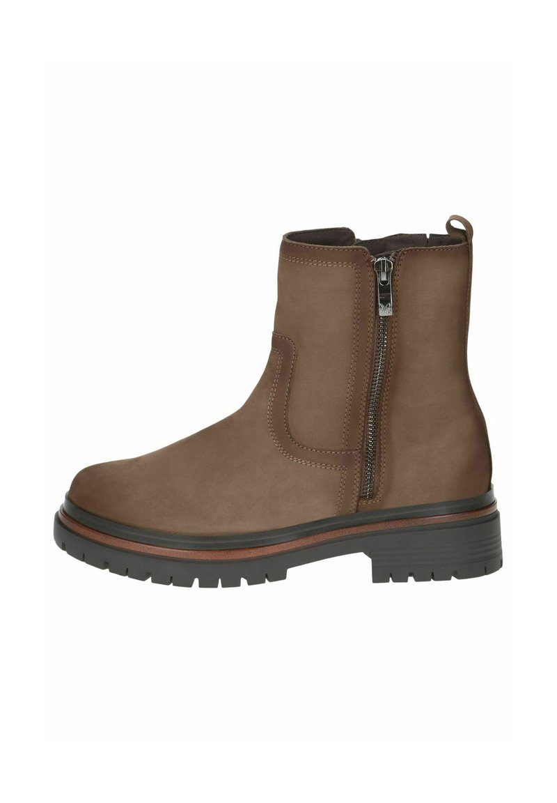 Caprice ELEGANTE-WEITE MIT CLIMOTION - Enkellaarsjes met plateauzool - taupe nubuc