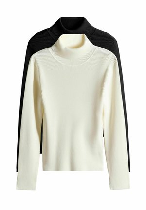 REGULAR FIT - ROLL NECK  2 PACK - Svetrík - black cream