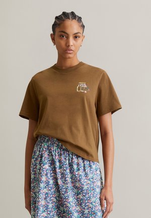 ROUNDNECK - T-shirt imprimé - melted chocolate