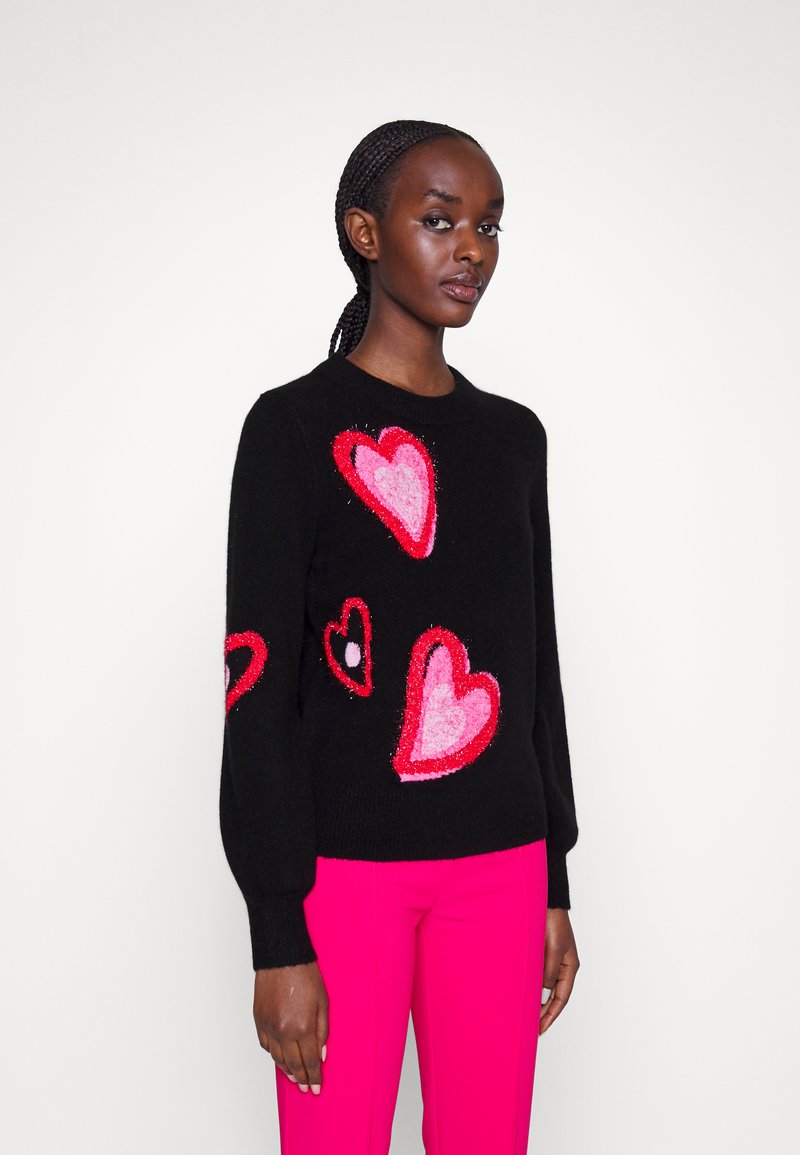 kate spade new york OVERLAPPING HEARTS - Jumper - black - Zalando.co.uk