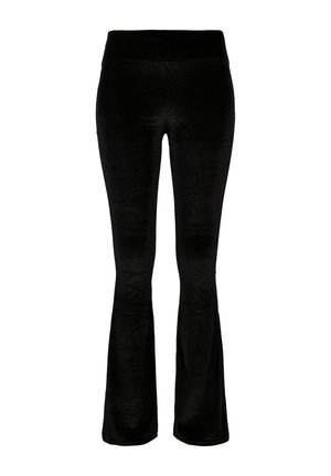 Urban Classics LADIES HIGH WAIST VELVET BOOT CUT LEGGINGS - Housut - black