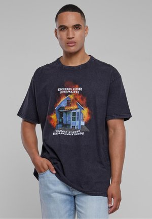 GOOD FOR HEALTH OVERSIZE  - Print T-shirt - black acid washed