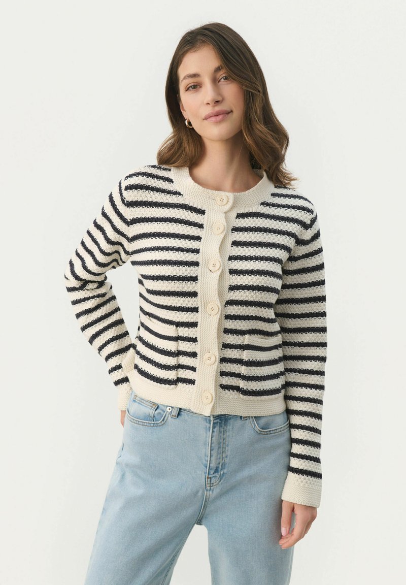 Part Two - ELMIEPW - Strickjacke - dark navy stripe, Vergrößern