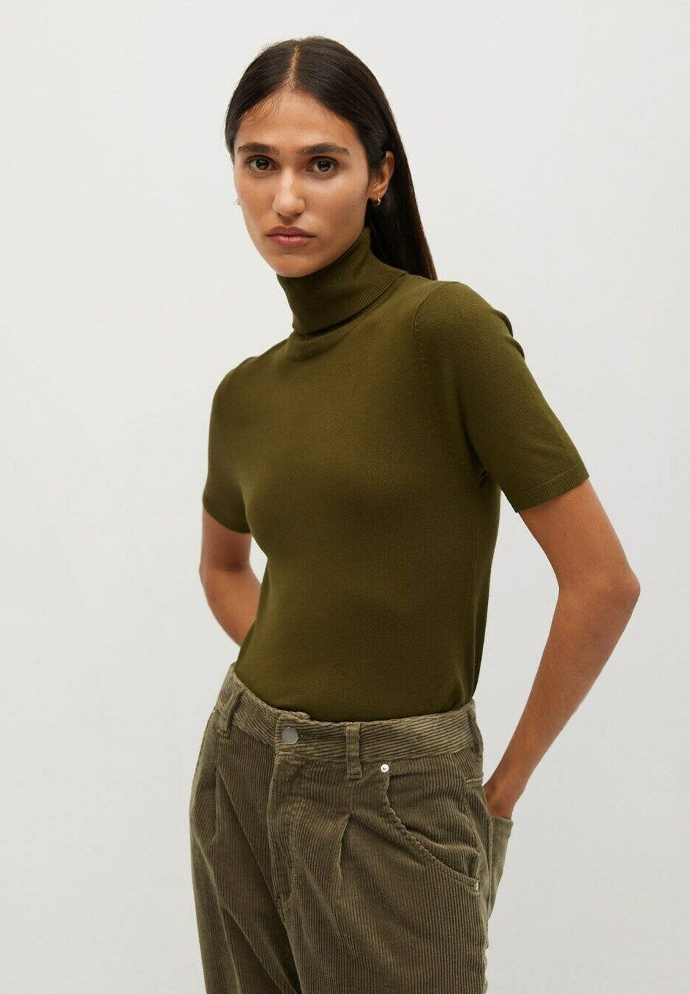 tee shirt kaki femme mango