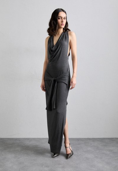 Norma Kamali NEETA TIE FRONT SIDE SLIT GOWN - Haljina od žerseja - dark grey