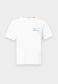Λευκό T-shirt με κοντά μανίκια και στρογγυλή λαιμόκοψη, με γαλάζιο κείμενο "Ellesse Perugia" στο αριστερό στήθος.