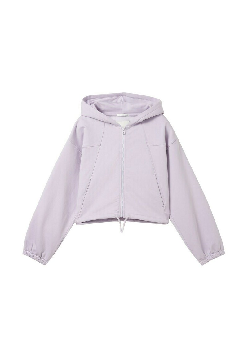 TOM TAILOR CROPPED - Majica s kapuljačom i patentnim zatvaračem - cool lilac