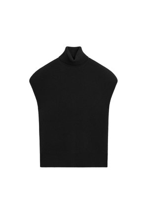 Massimo Dutti, KNIT CAPE WITH SPLIT DETAIL - T-shirts basic - black