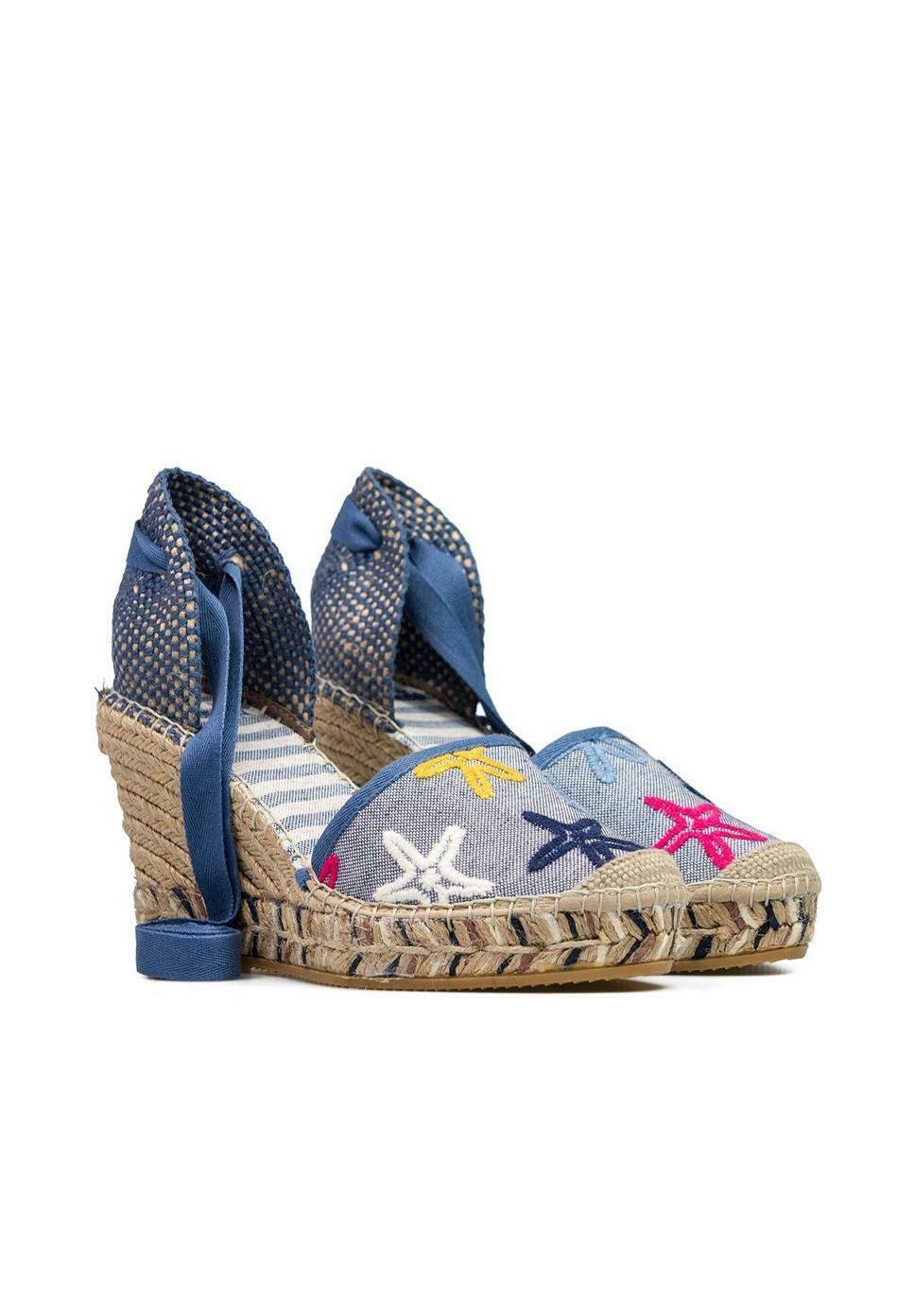 Vidorreta SANDALIA CUÑA YUTE - Alpargatas - azul - Zalando.es