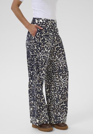 Bon'A Parte SYBEL - Trousers - blue grey leopard print