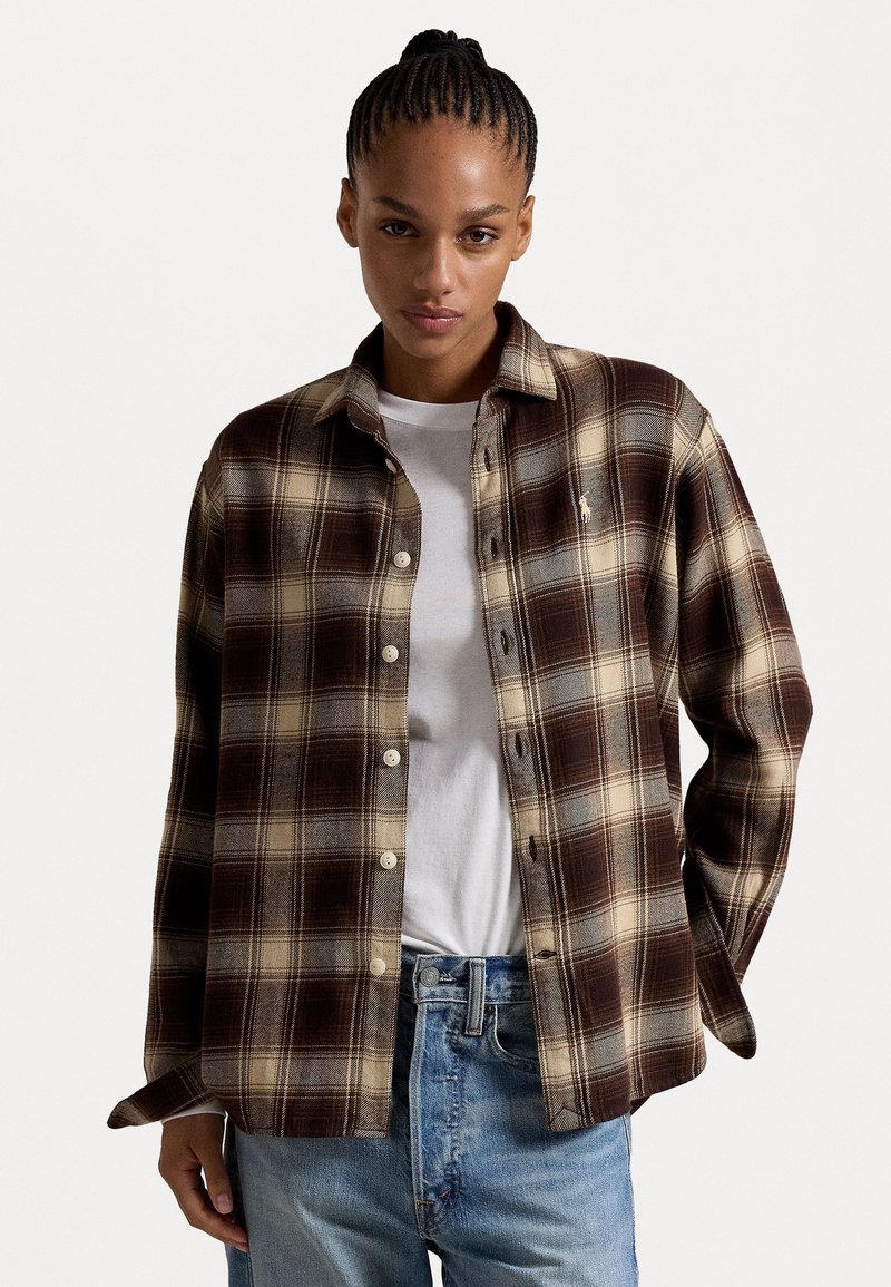 Polo Ralph Lauren RELAXED FIT PLAID COTTON SHIRT - Πουκαμίσα με κουμπιά - brown/cream multi