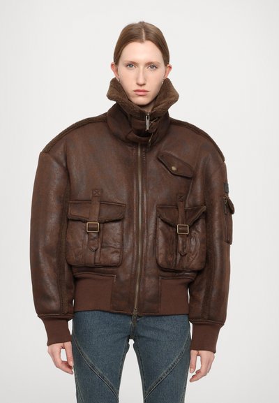 Feng Chen Wang VINTAGE STYLE JACKET - Μπουφάν από συνθετικό δέρμα - brown