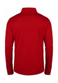 Korte mouwen rode polo shirt gemaakt van zachte stof, met een klassieke kraag en vlakke naden, met een effen achterkant.