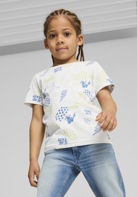Puma ESS TEE YOUTH - Triko s potiskem - silver mist