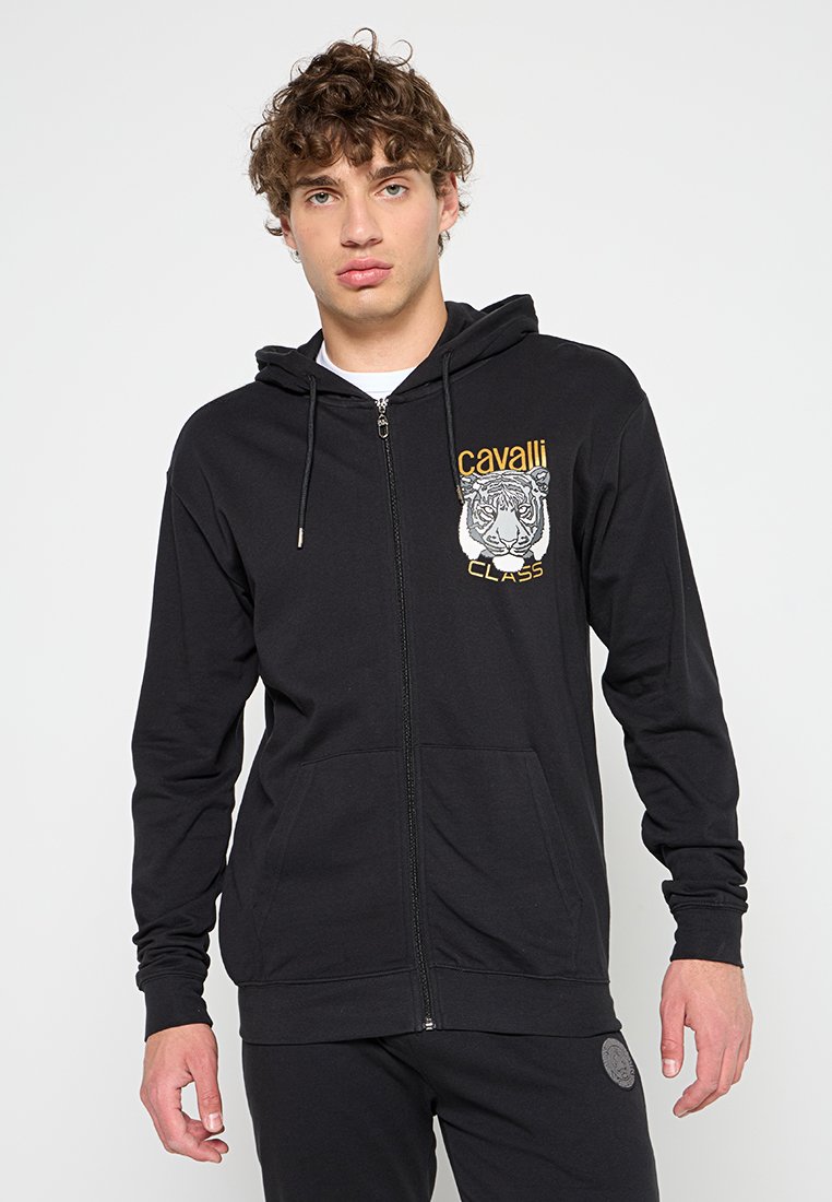 Cavalli Class Sweater met rits zwart Cavalli Class Sweater met rits zwart